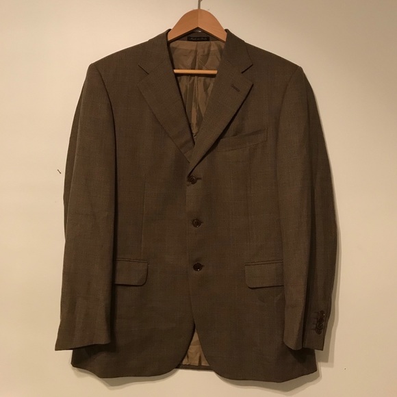 Pal Zileri Italian Made Brown Wool Tweed Suit Set - Picture 3 of 16